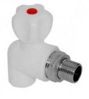 Кран полипропилен для радиатора угловой 25*3/4 нар резьба